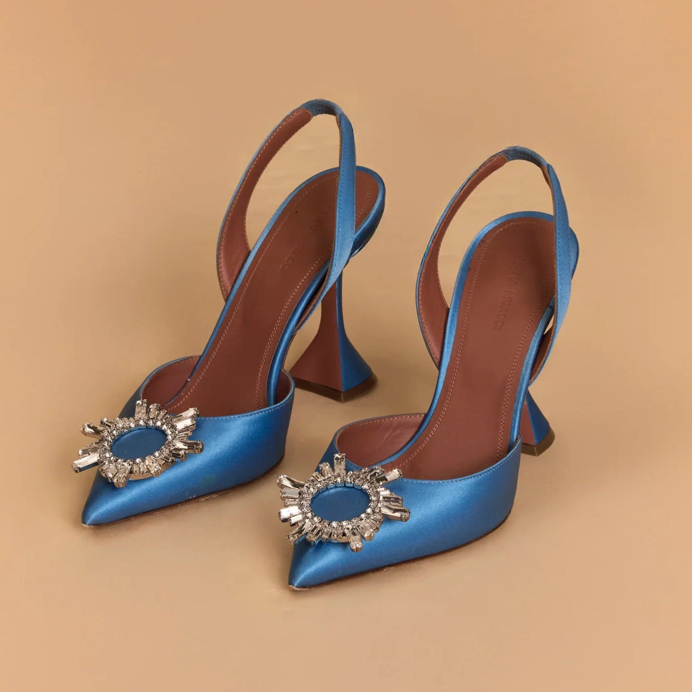 Amina Muaddi Begum Sling blue Pumps, something blue, blue heels, Amina Muaddi heels