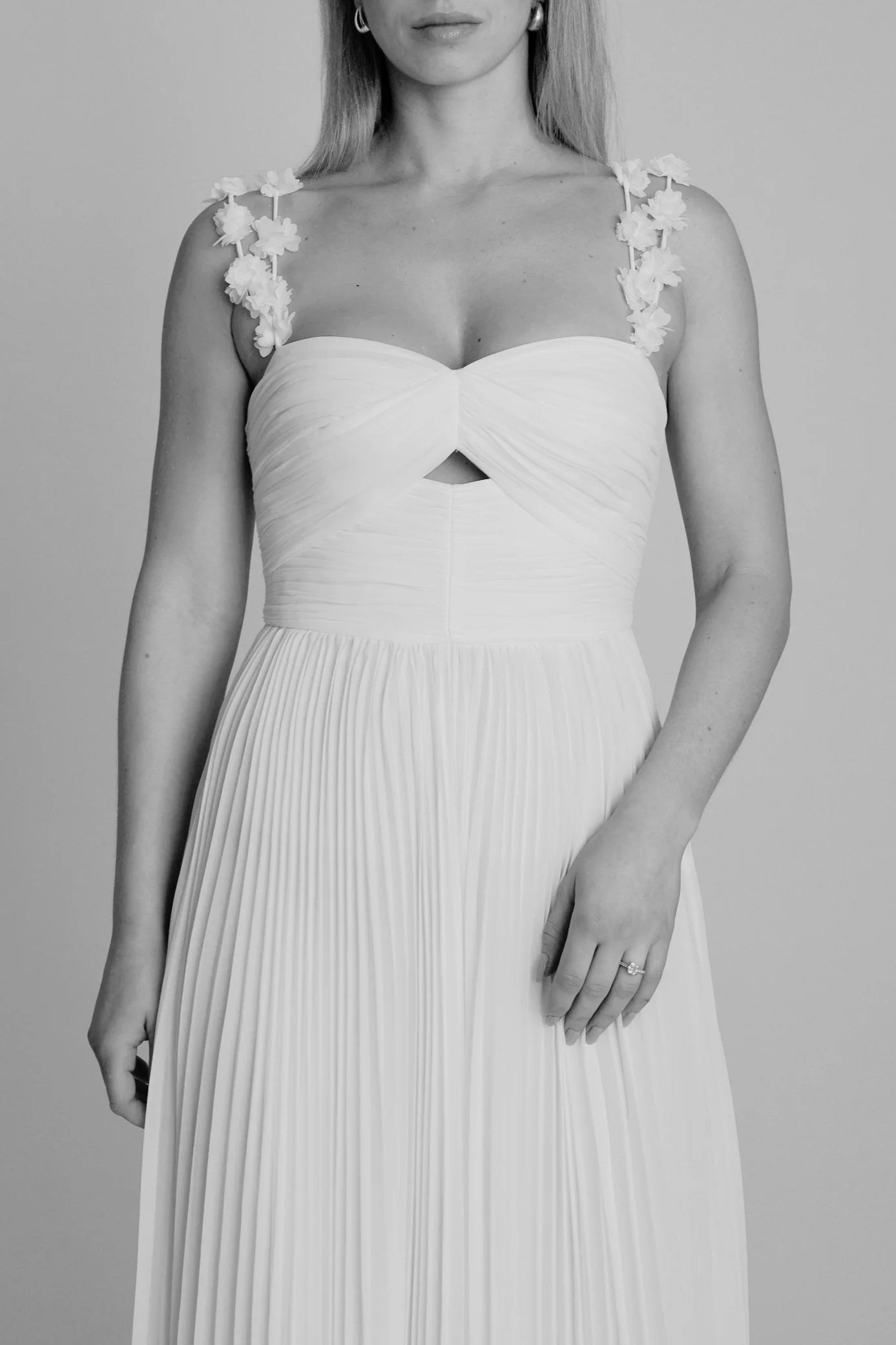 Self-Portrait Pleated Chiffon Maxi Dress