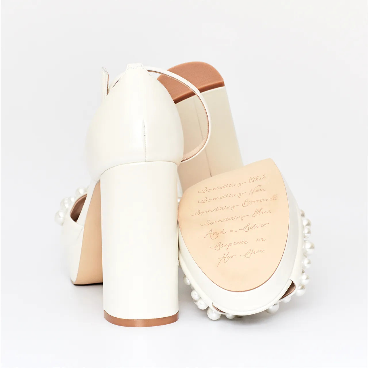 Charlotte Mills Cream Londi Pearl Platform Heels Engagement Hen Wedding Bride