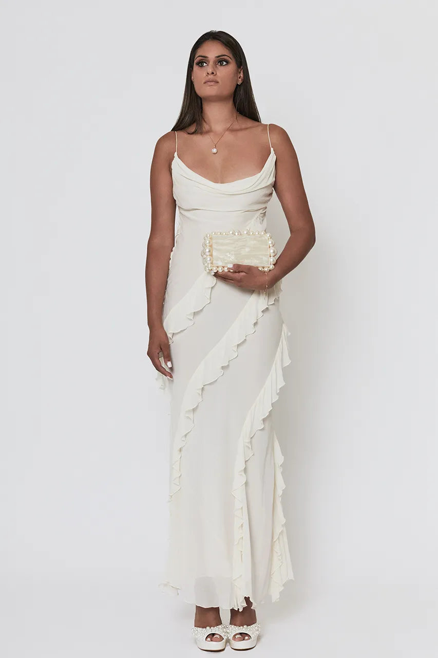 Cult Gaia Eos Clutch Bag Cream Hen Engagement Wedding Bride