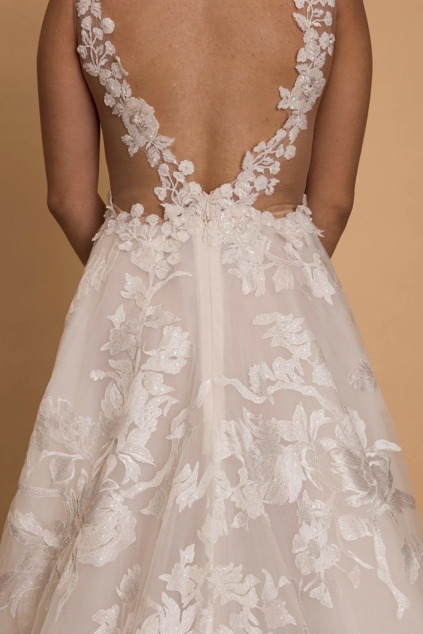 Galia Lahav - G210 wedding flower lace deep plunge, low back gown, bridal