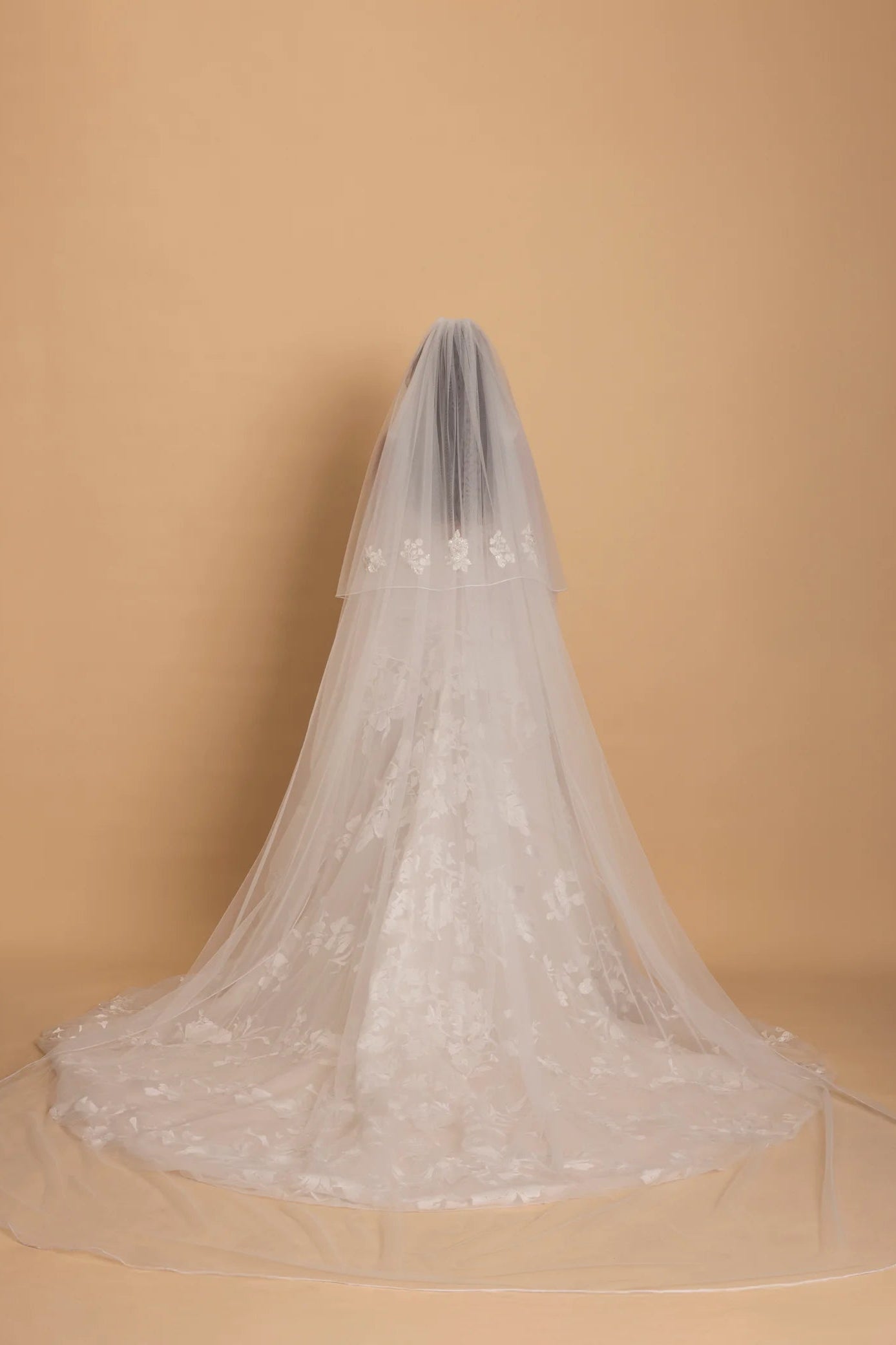 Galia Lahav - G210 wedding flower lace deep plunge, low back gown, bridal, browns veil with matching flower lace