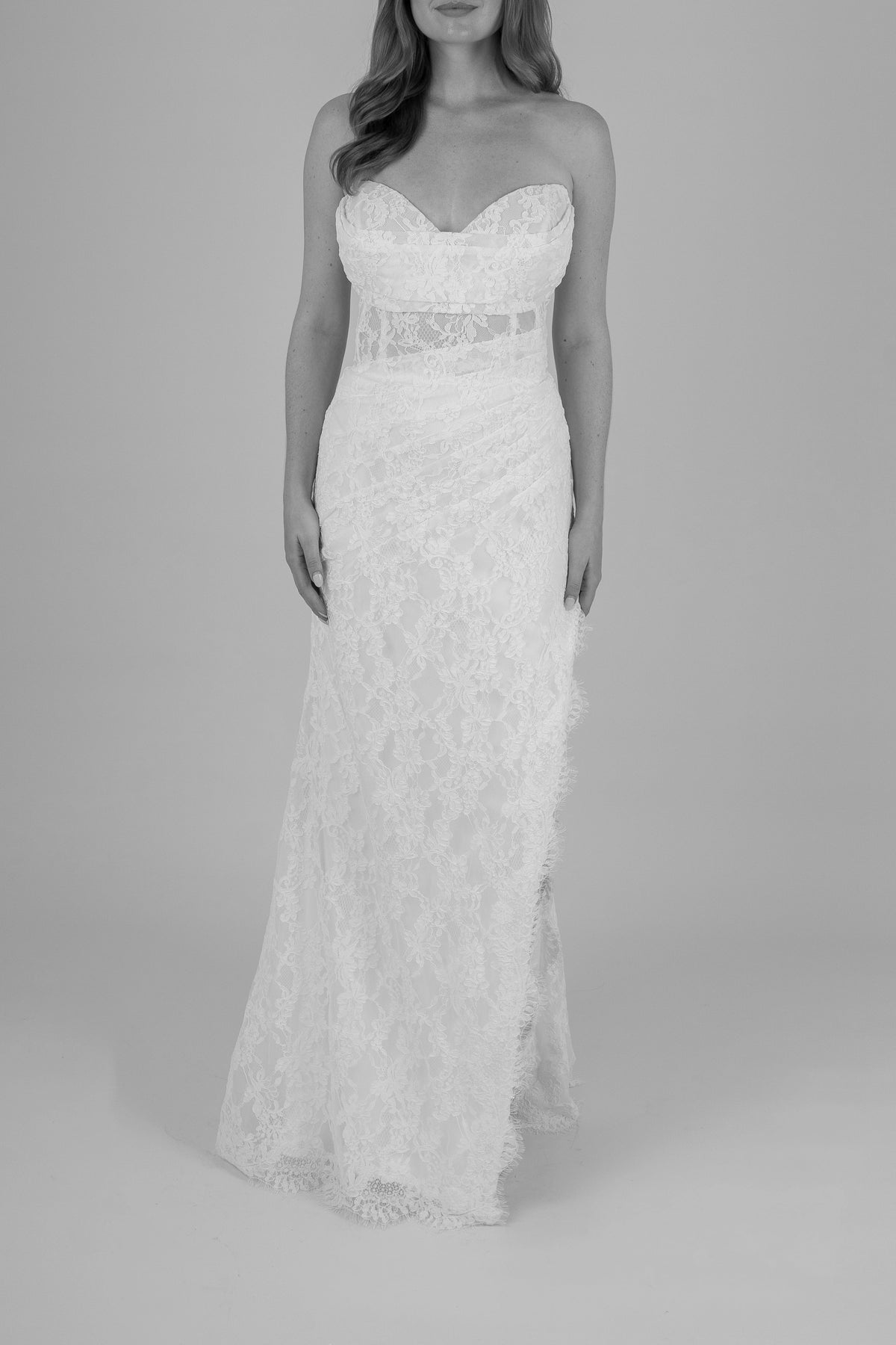 Jane Hill Huntleigh lace wedding gown