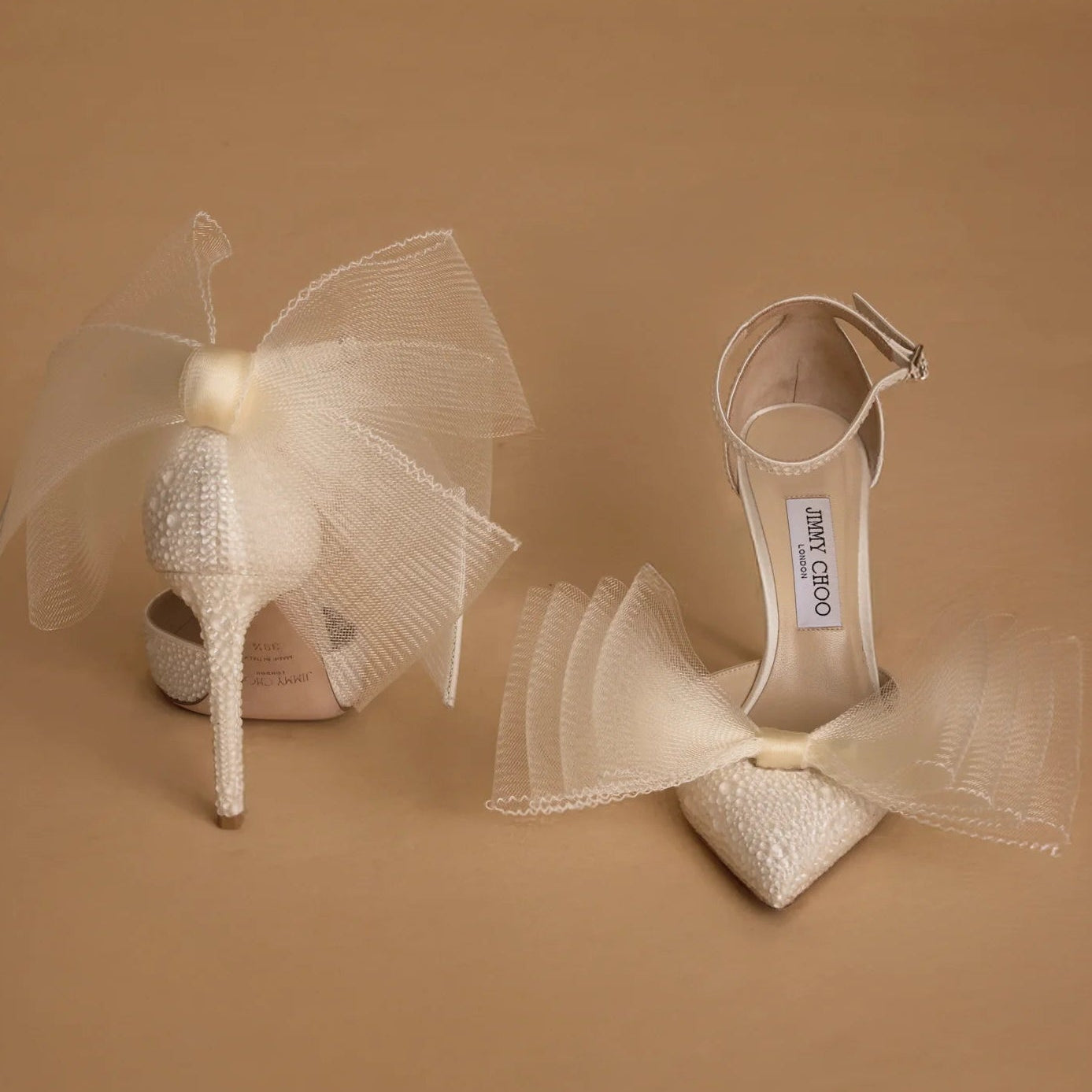 Jimmy Choo Averly 100 Asymmetric Bow Crystal Heels hen party engagement party