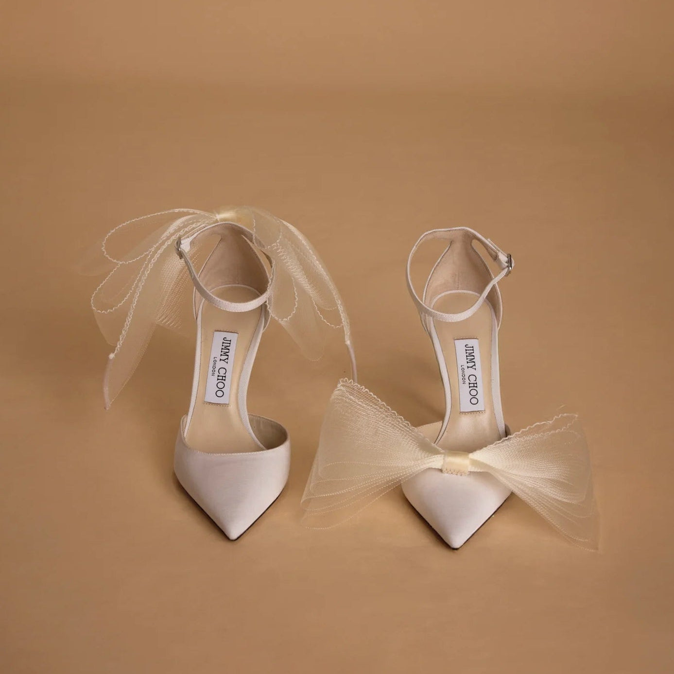 Jimmy Choo Averly 100 Asymmetric Bow white Heels hen party