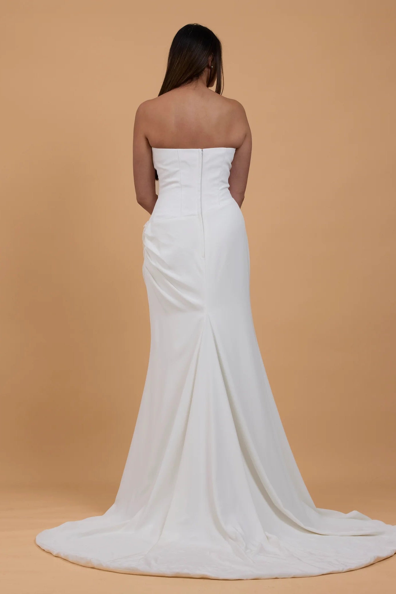 Kyha Blue ivory draped satin wedding gown, pre-loved wedding gown, second-hand wedding gown, sample sale wedding gown