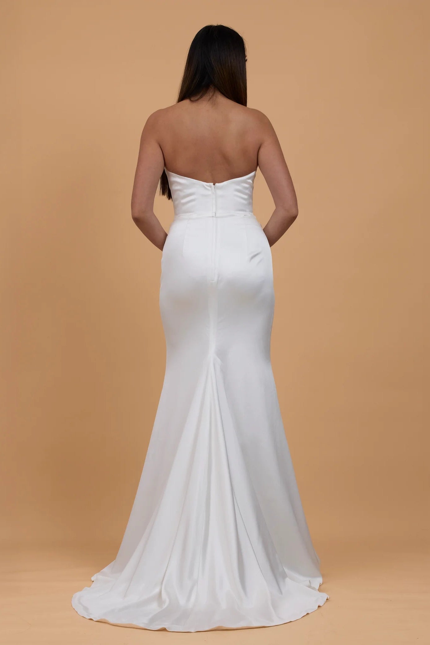 Kyha Lucia ivory satin wedding gown, pre-loved wedding gown, second-hand wedding gown, sample sale wedding gown