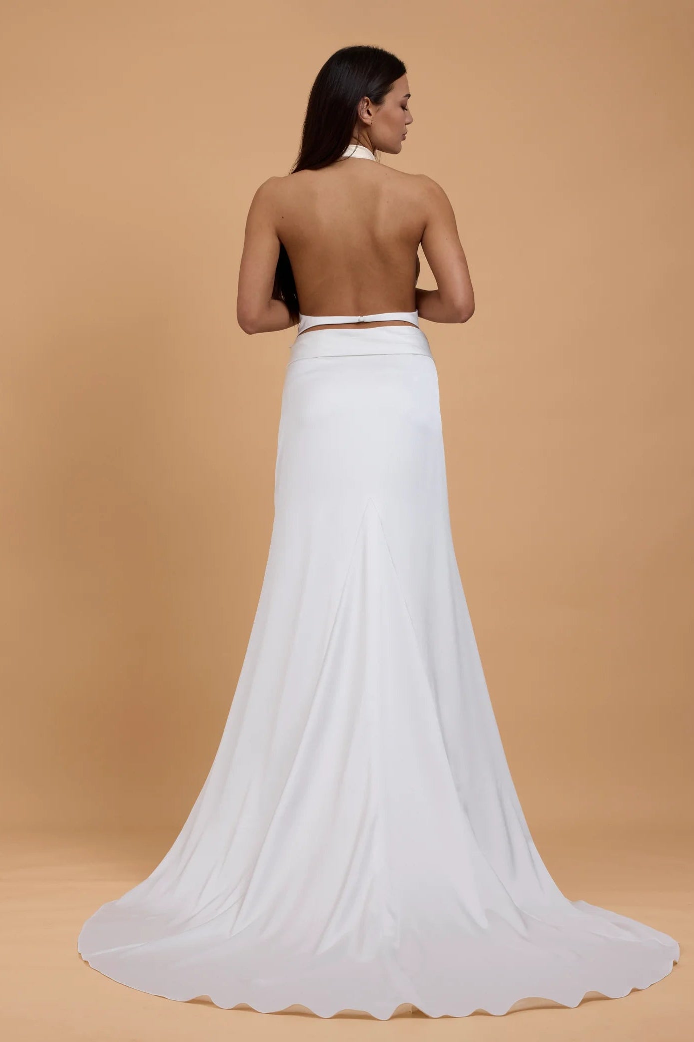 Made with love Harvey halter neck ivory satin wedding gown, backless, preloved wedding gown, second hand wedding gown, sample sale wedding gown