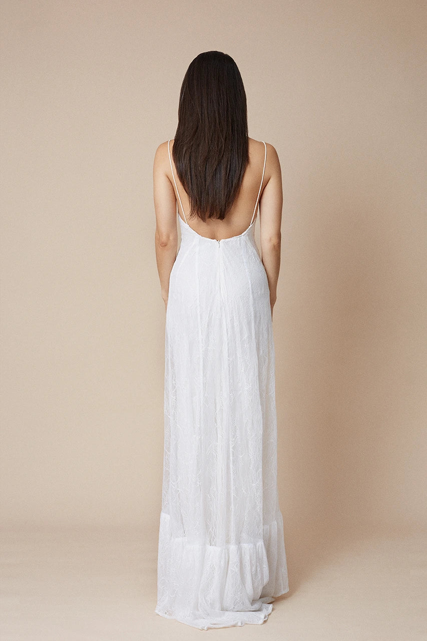 Reformation Shae Maxi White Lace dress wedding bridal honeymoon