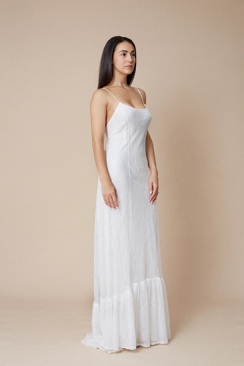 Reformation Shae Maxi White Lace dress wedding bridal honeymoon