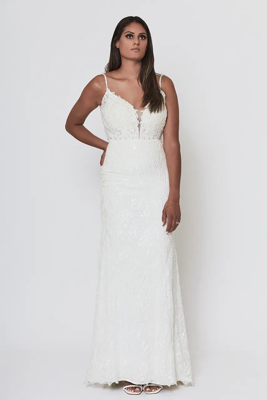 Rosa Clara Lace Wedding Gown White Beaded Bride