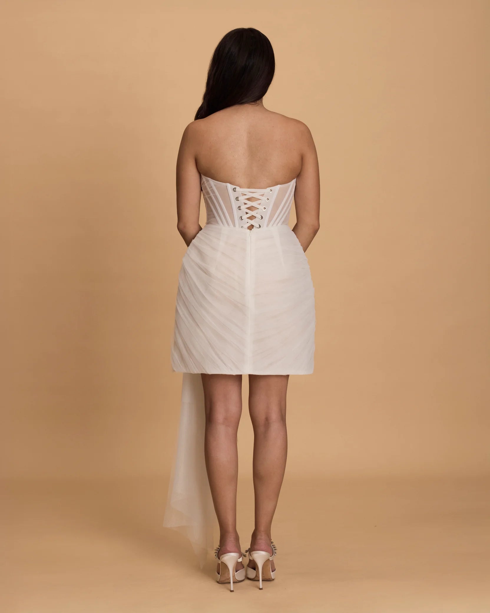 Rosie Etienne Ava dress, white, mini dress, tulle, corset, hen party dress, engagement party dress, second look dress, bridal