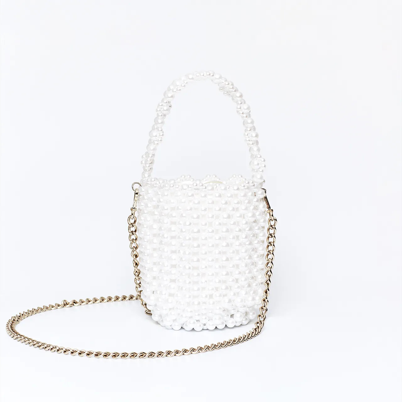 Six Stories White Pearl Bucket Bag Engagement Hen Bride Wedding