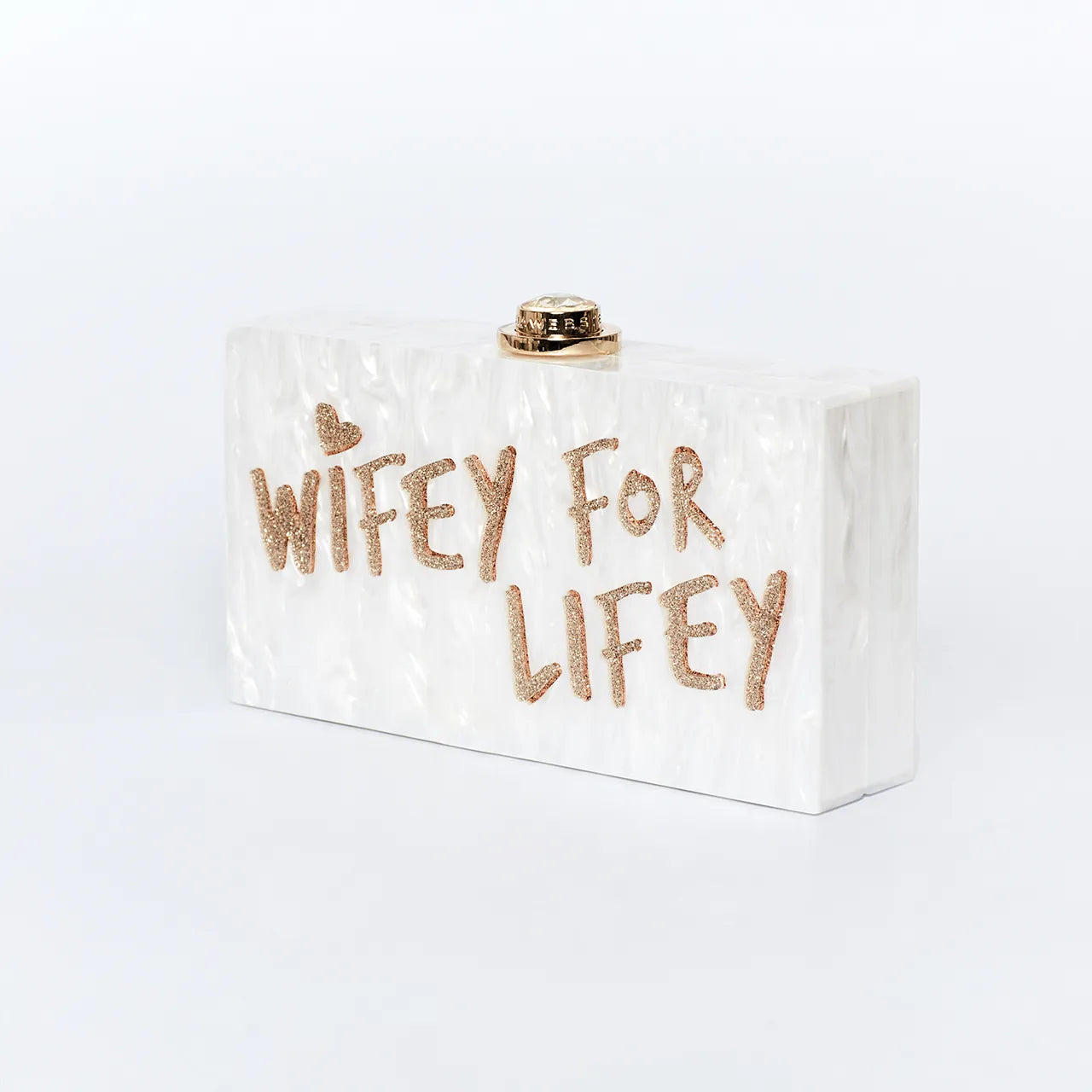Sophia Webster Wifey for Lifey White Pearl Clutch Bag Engagement Hen Wedding Honeymoon Bride
