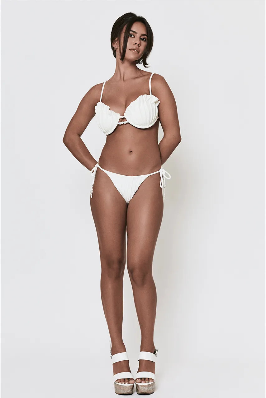 Sueur Coquillage Shell Shape Cream Bikini Top Hen Honeymoon Bride