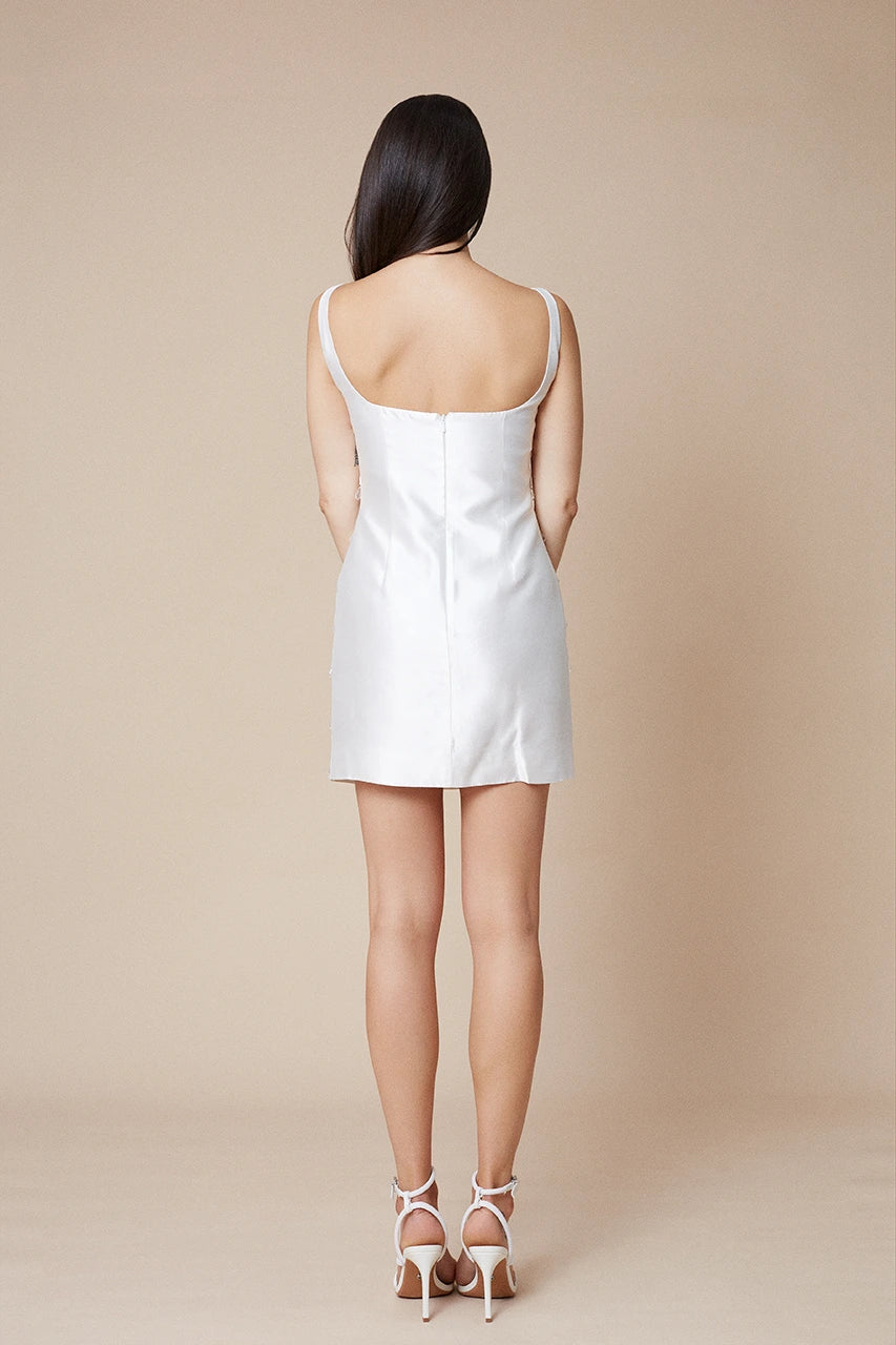 The Own Studio A Drop More White Mini Beaded Dress Hen Wedding