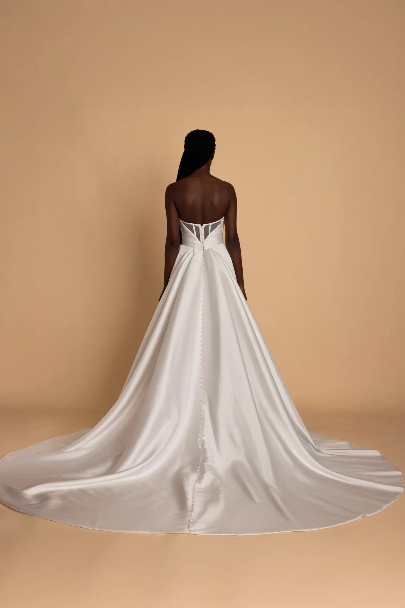 Trish Peng Avery white corset mikado wedding dress a-line