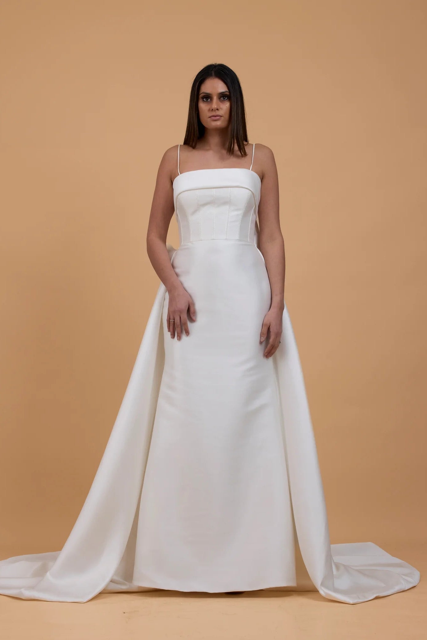 Veni infantino hillary wedding gown with overskirt