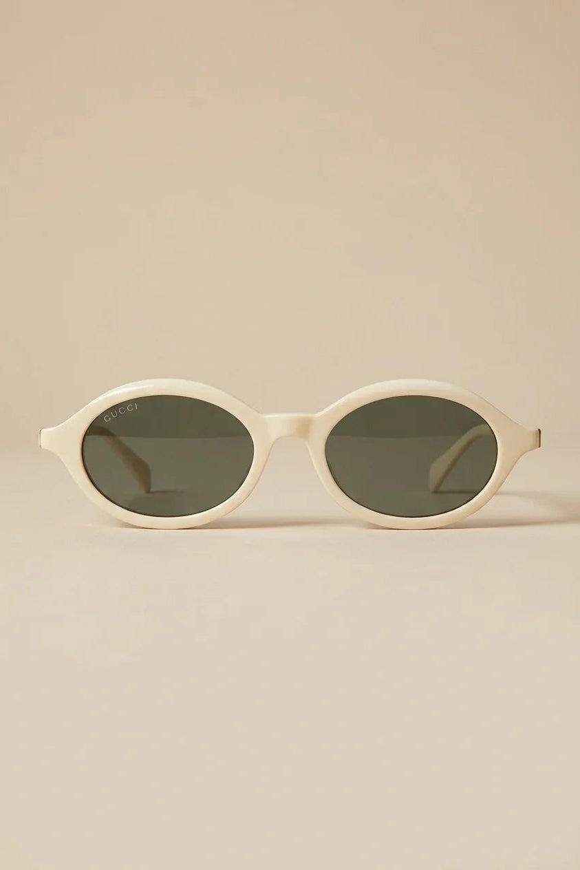gucci white ivory rounded sunglasses