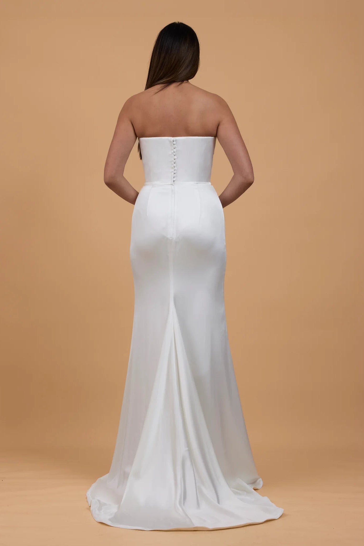 kyha salacea wedding gown, ivory, satin, corset, pre-loved wedding gown, second-hand wedding gown, sample sale wedding gown