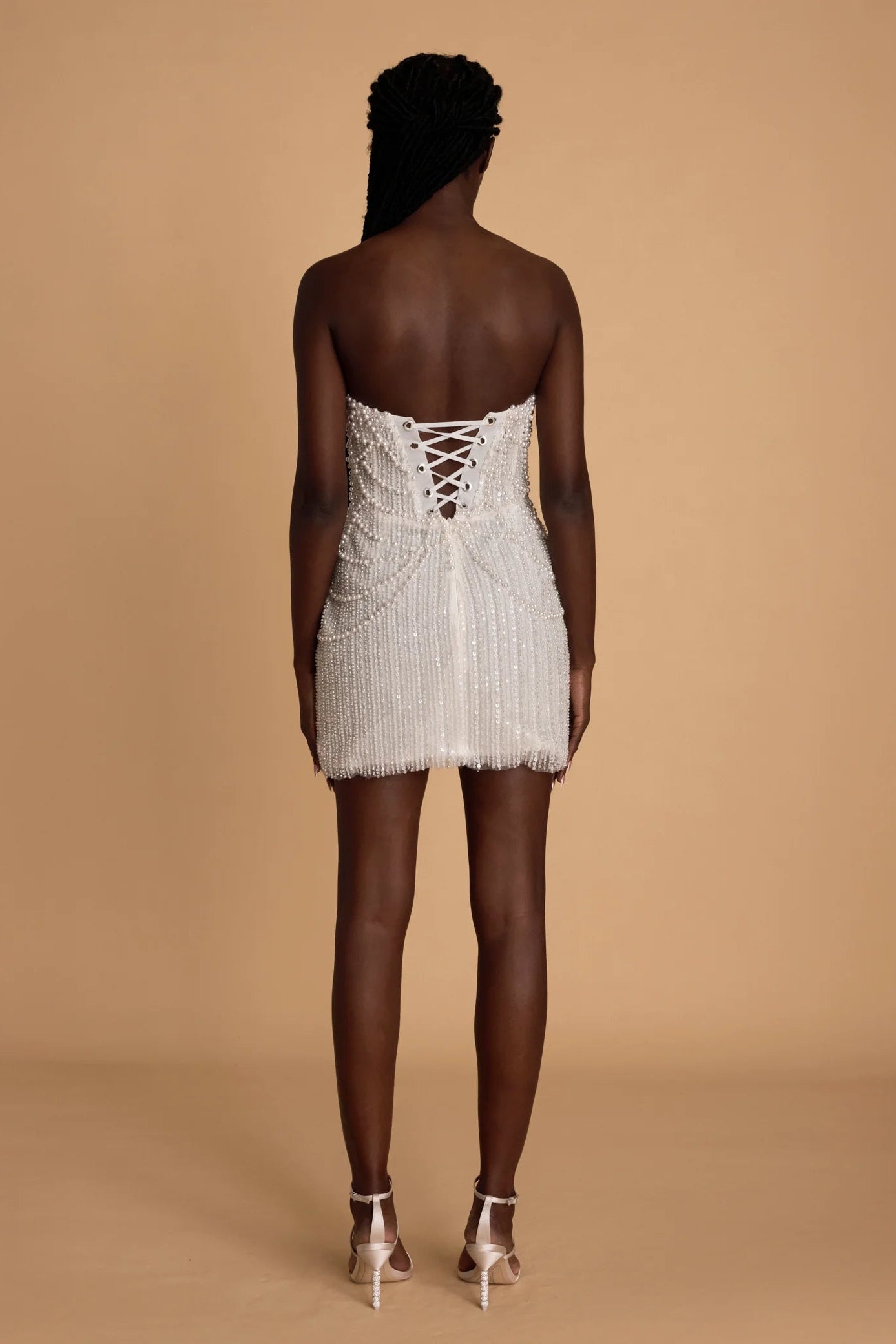 rosie etienne lustre strapless pearl corset mini dress second look dress hen party