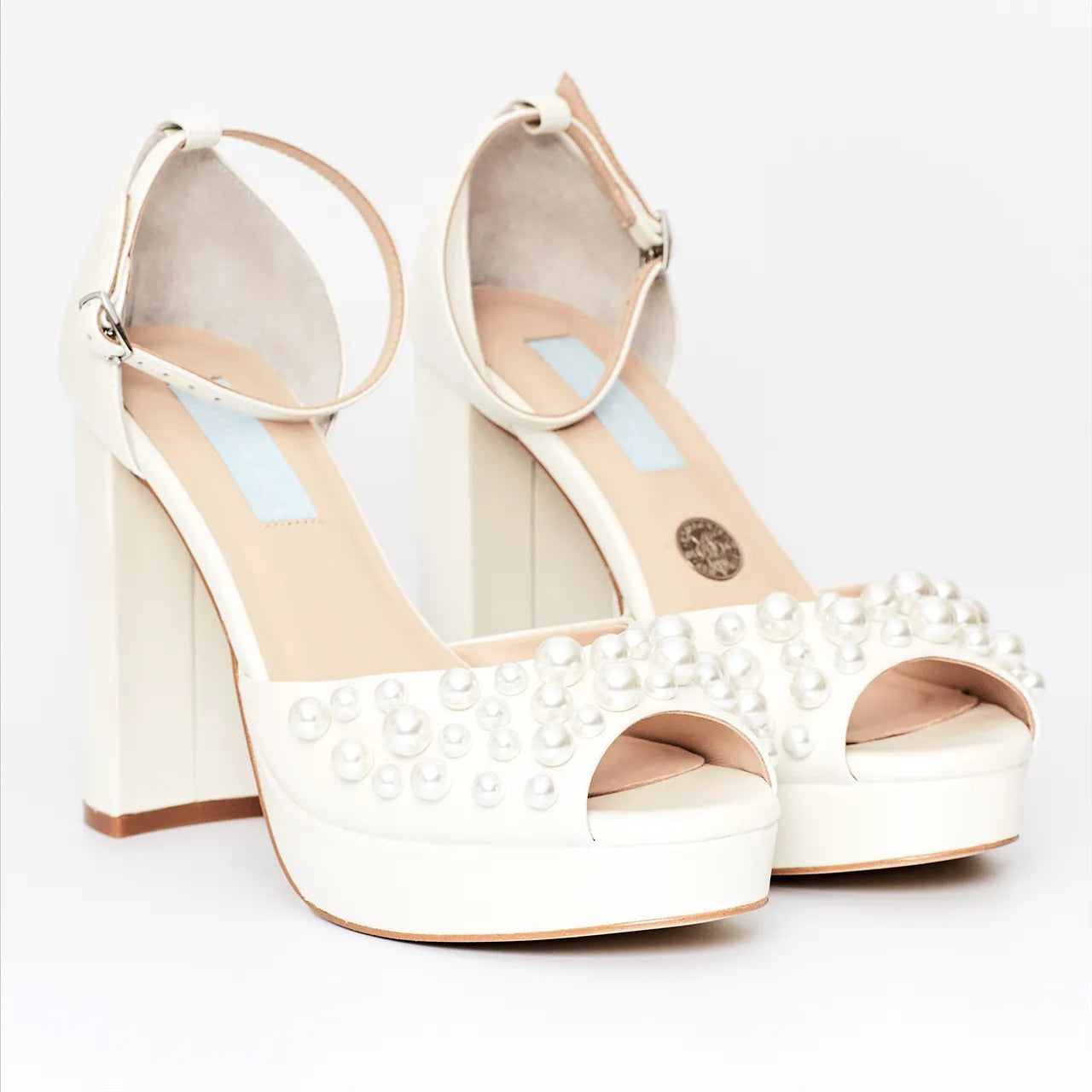 Charlotte Mills Cream Londi Pearl Platform Heels Engagement Hen Wedding Bride