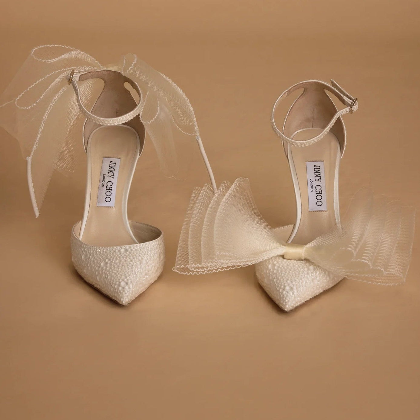 Jimmy Choo Averly 100 Asymmetric Bow Crystal Heels hen party engagement party