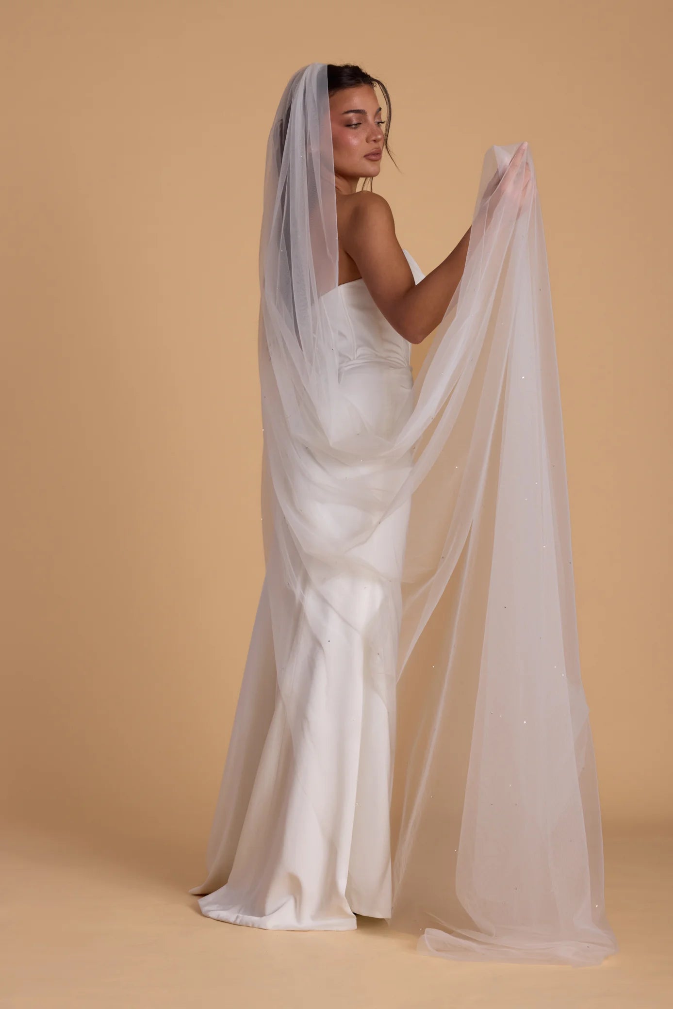 Ivory Swarovski Crystal - Single Tier Veil
