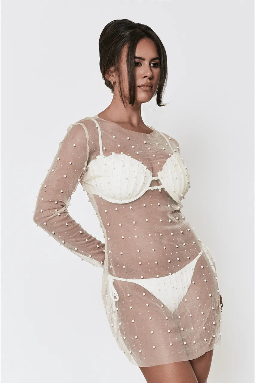 Pearl Sheer Beach Dress Hen Honeymoon Bride