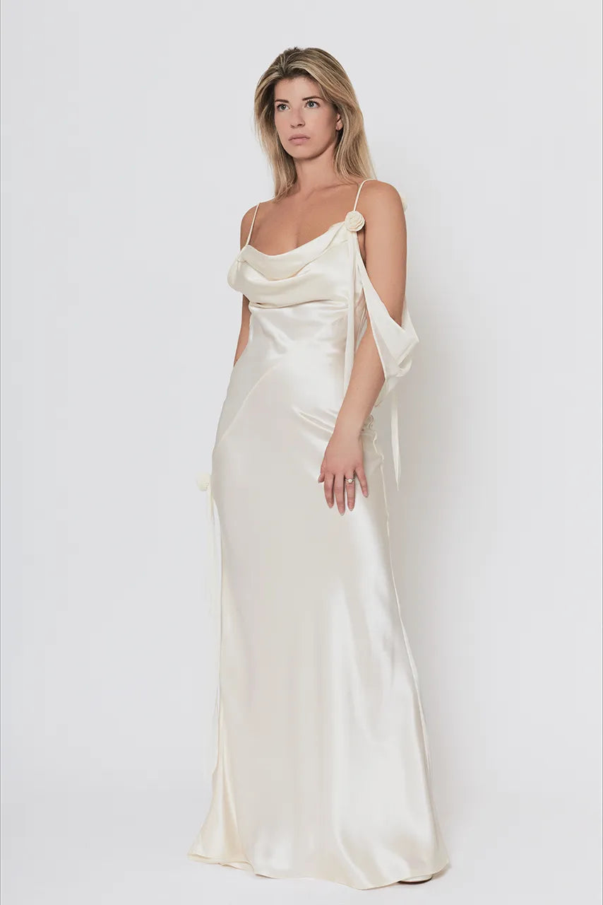 Rat & Boa Lorela Cream Maxi Dress Engagement Wedding Bride