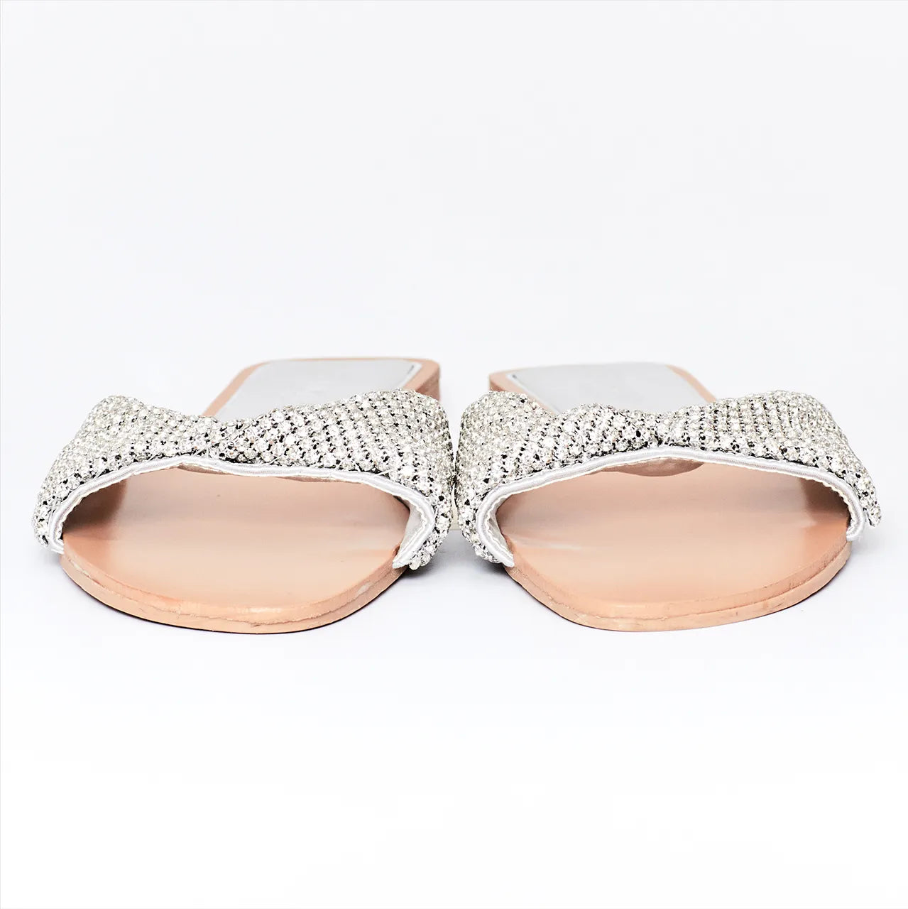 Silver Rhinestone Flat Sandals Hen Honeymoon Bride