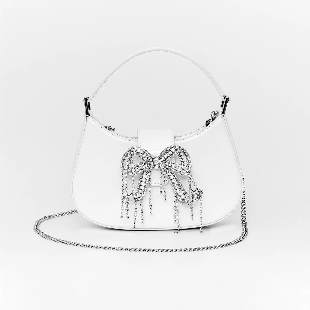 Self-Portrait Crescent Bow Micro Bag - Cream