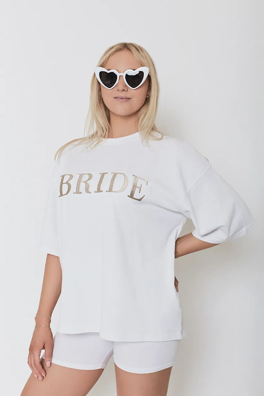 Six Stories Bride T-Shirt White Engagement Hen Wedding Bride