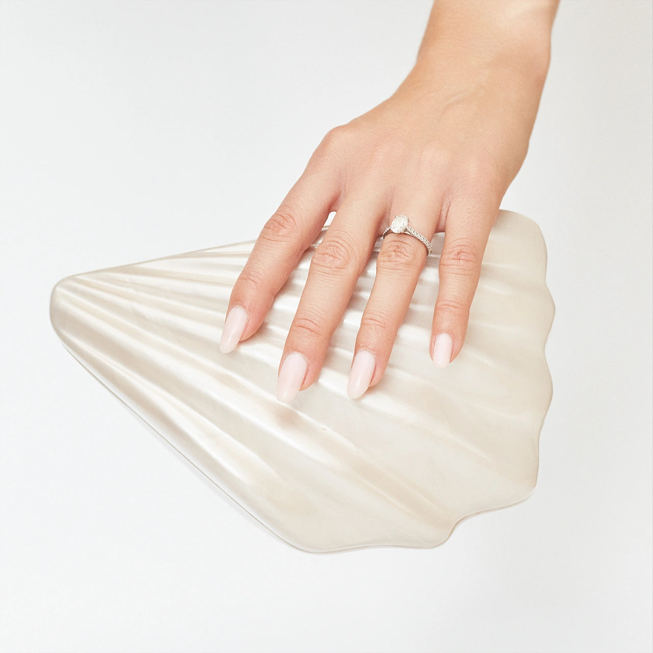Six Stories Shell clutch Bag Ivory Bridal Hen Wedding