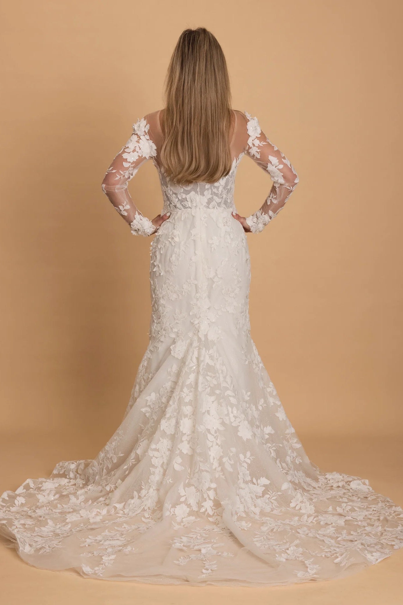 Milla Nova - Arbi floral lace long sleeved wedding gown