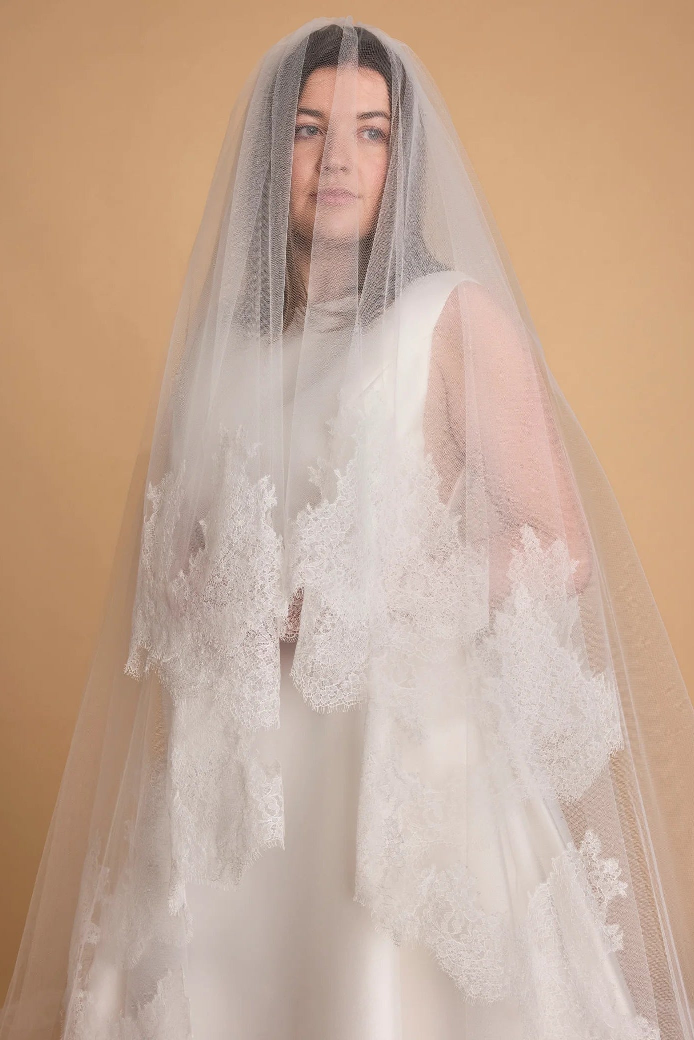 Zuhair Murad Tiffany Veil Cathedral length Two Tier white lace veil 