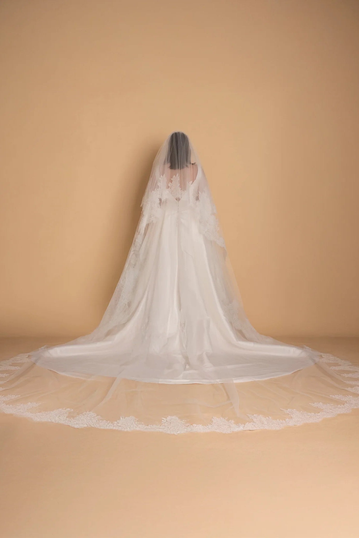 Zuhair Murad Tiffany Veil Cathedral length Two Tier white lace veil 